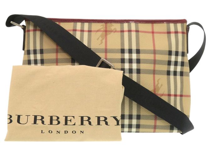 Borsa a tracolla Burberry Nova Check in tela rivestita Beige - vista 2