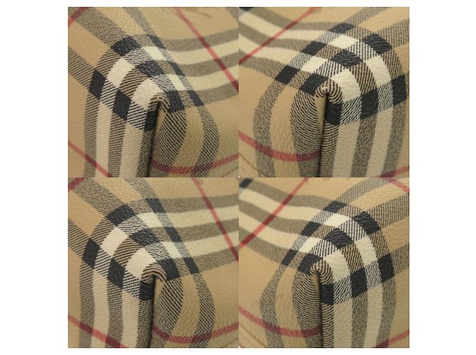 Borsa a tracolla Burberry Nova Check in tela rivestita Beige - vista 4