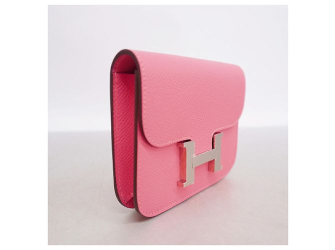 Hermès Portafoglio Hermes Constance in Rose Azalee Rosa - vista 2