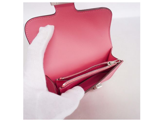 Hermès Portafoglio Hermes Constance in Rose Azalee Rosa - vista 3