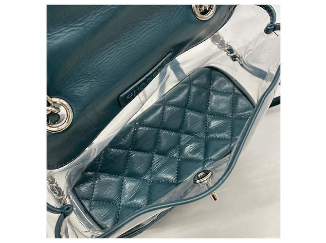 Zaino Chanel Matelassé in pelle d'agnello e vinile Verde - vista 11