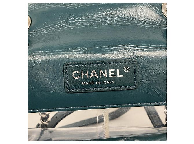 Zaino Chanel Matelassé in pelle d'agnello e vinile Verde - vista 5