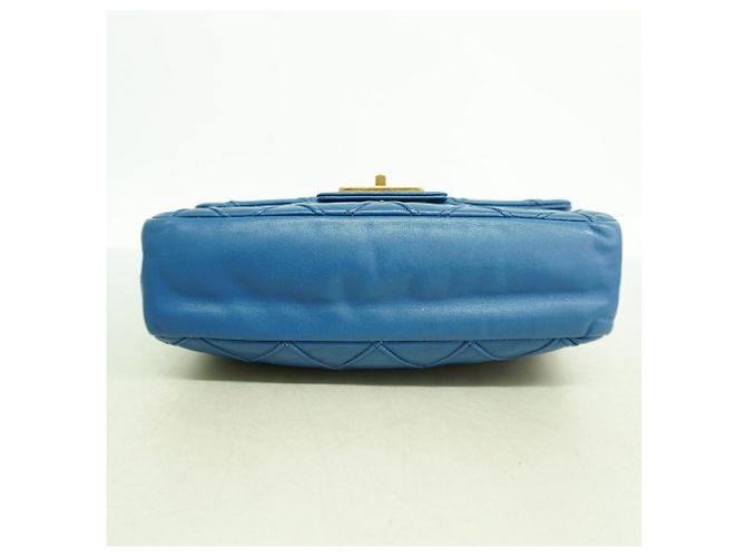 Borsa a tracolla in pelle Chanel 2.55 con doppia catena Blu - vista 3