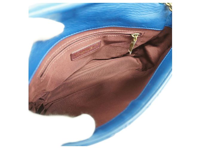Borsa a tracolla in pelle Chanel 2.55 con doppia catena Blu - vista 4