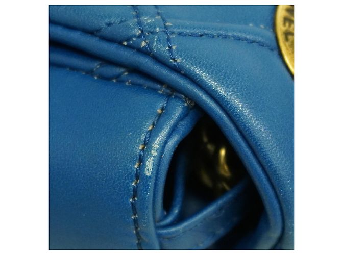 Borsa a tracolla in pelle Chanel 2.55 con doppia catena Blu - vista 6