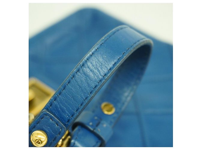 Borsa a tracolla in pelle Chanel 2.55 con doppia catena Blu - vista 7