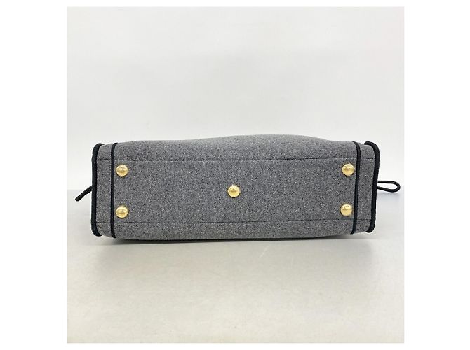 Fendi Tote Bag aus grauem Filz Braun - Ansicht 3