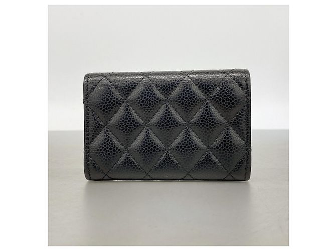 Tarjetero Chanel de piel de caviar acolchada Negro - vista 10