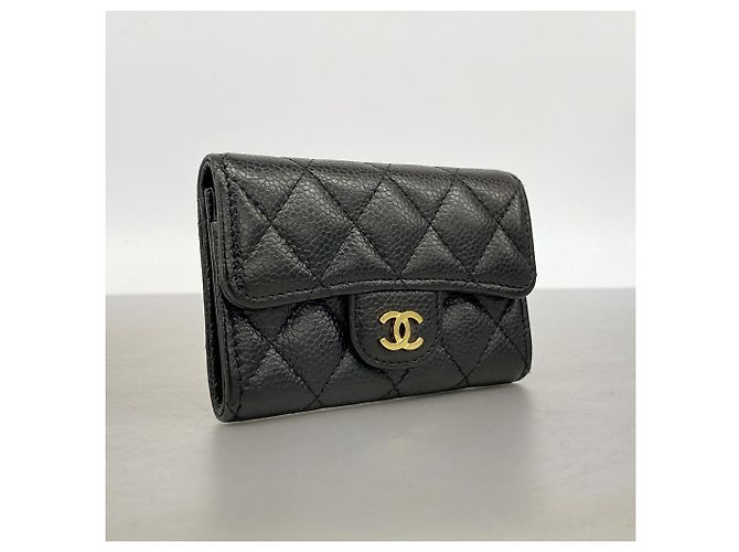 Tarjetero Chanel de piel de caviar acolchada Negro - vista 2