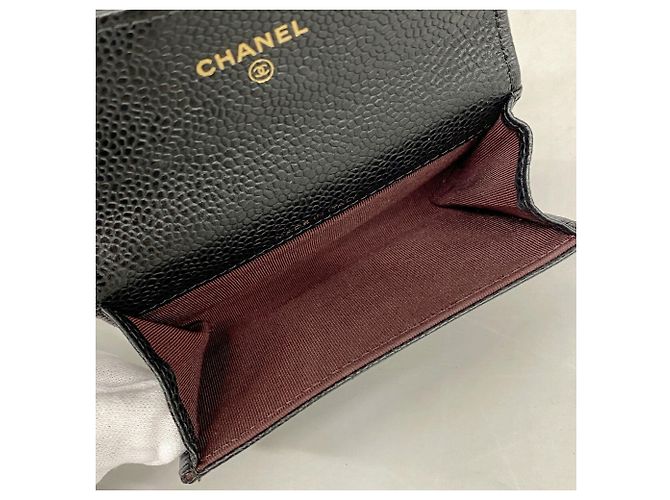 Tarjetero Chanel de piel de caviar acolchada Negro - vista 3