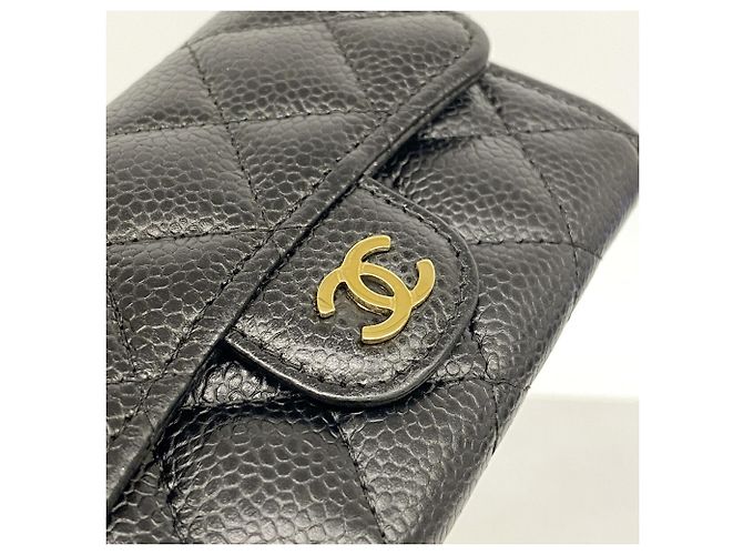 Tarjetero Chanel de piel de caviar acolchada Negro - vista 8