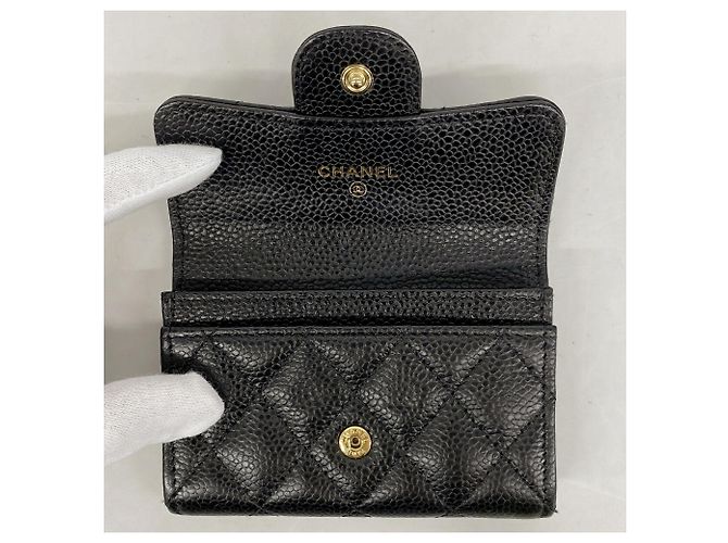 Tarjetero Chanel de piel de caviar acolchada Negro - vista 9