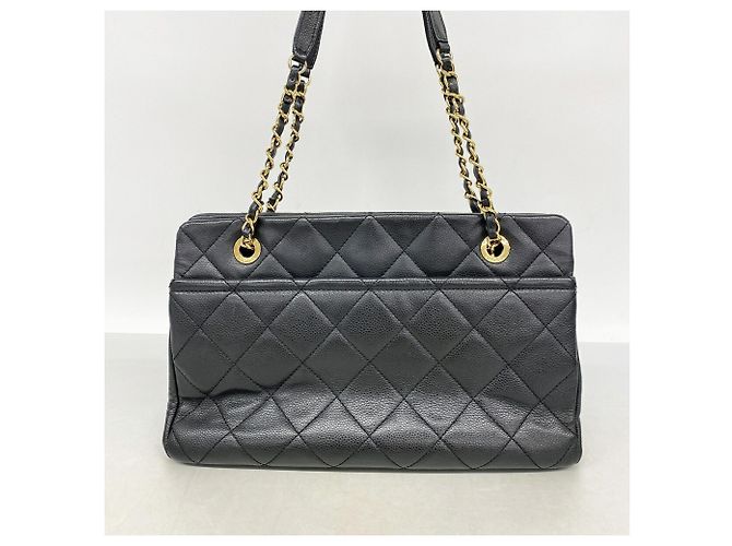 Saco Tote Chanel em couro de bezerro grão preto - vista 10