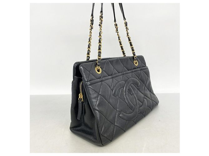 Saco Tote Chanel em couro de bezerro grão preto - vista 2