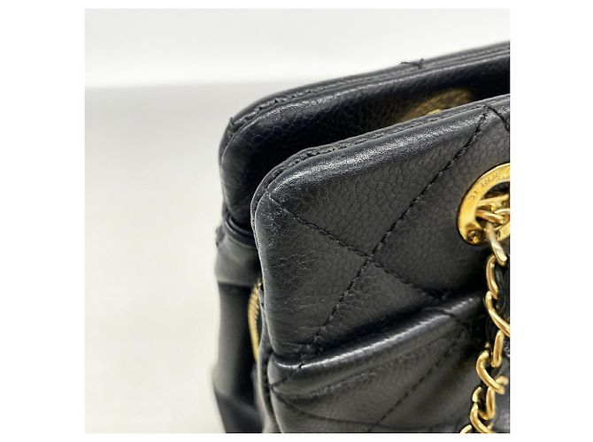 Saco Tote Chanel em couro de bezerro grão preto - vista 6
