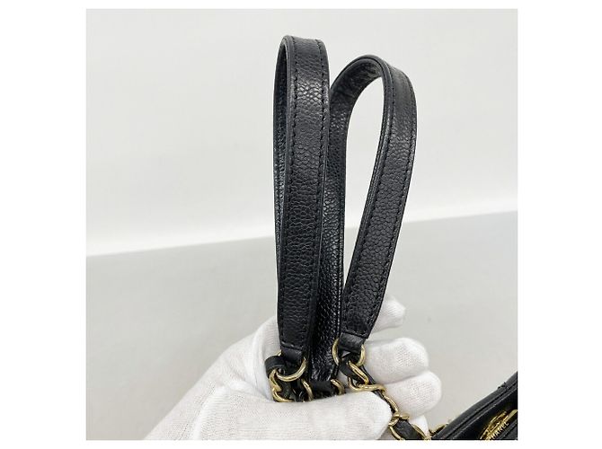 Saco Tote Chanel em couro de bezerro grão preto - vista 9