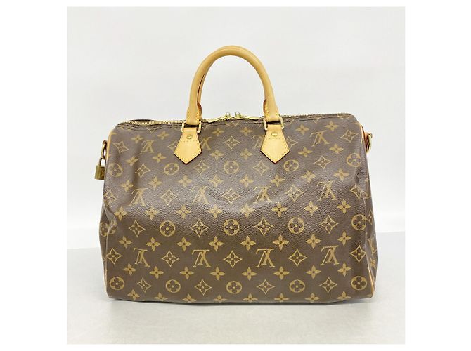 Borsa Louis Vuitton Monogram Speedy Bandoulière 35 Marrone - vista 12