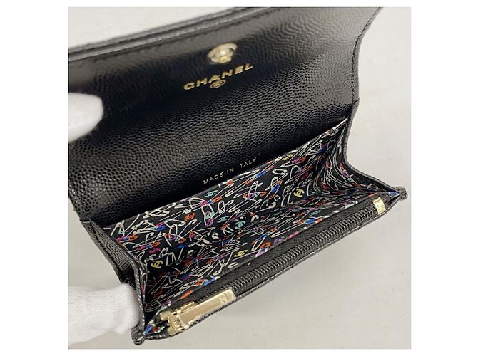 Monedero Chanel Matelassé de piel caviar Negro - vista 3