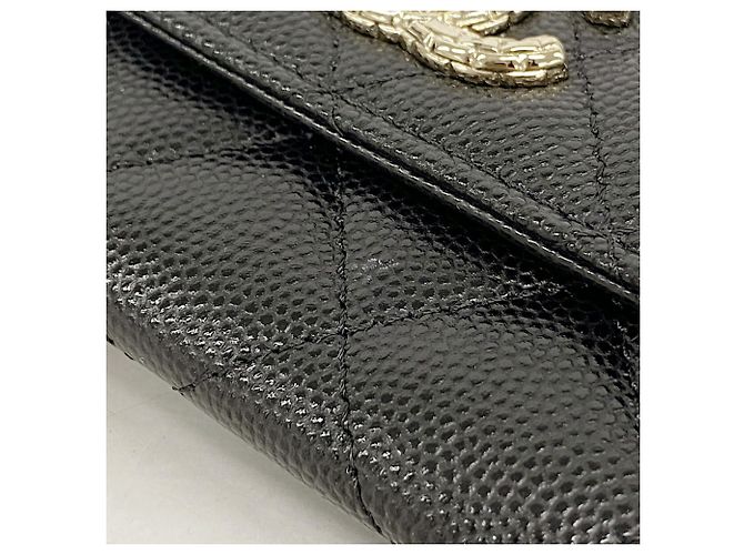 Monedero Chanel Matelassé de piel caviar Negro - vista 7