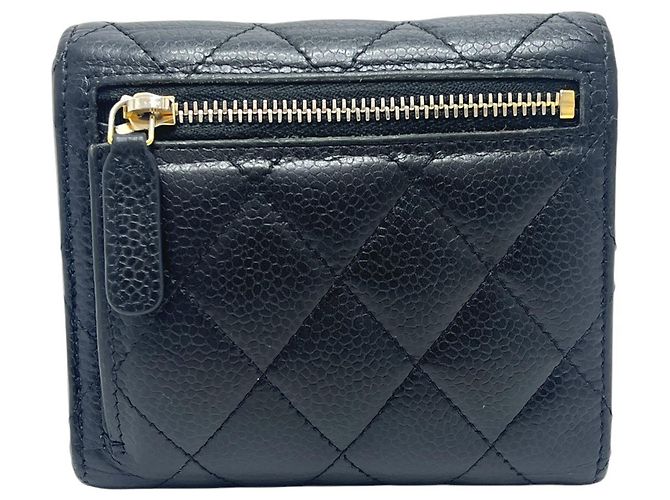 Portafoglio compatto tri-fold Chanel Matelassé Coco Mark Nero - vista 2