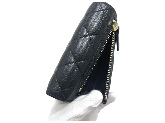 Portafoglio compatto tri-fold Chanel Matelassé Coco Mark Nero - vista 8
