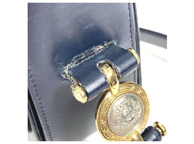 Versace Vintage Medusa Logo Schultertasche Marineblau - Ansicht 10