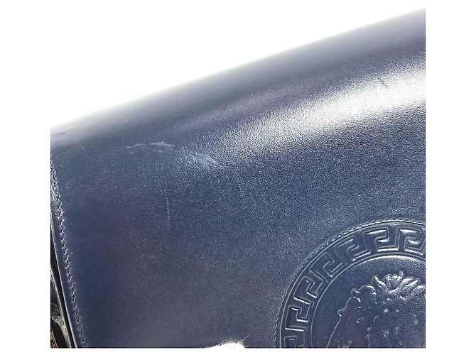 Versace Vintage Medusa Logo Schultertasche Marineblau - Ansicht 11