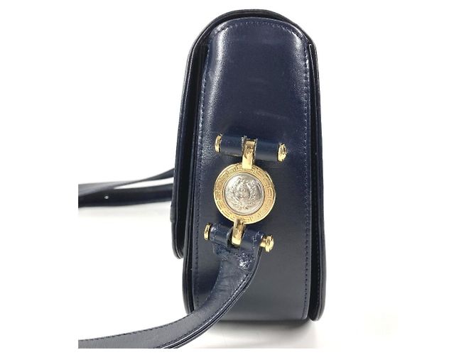 Versace Vintage Medusa Logo Schultertasche Marineblau - Ansicht 3