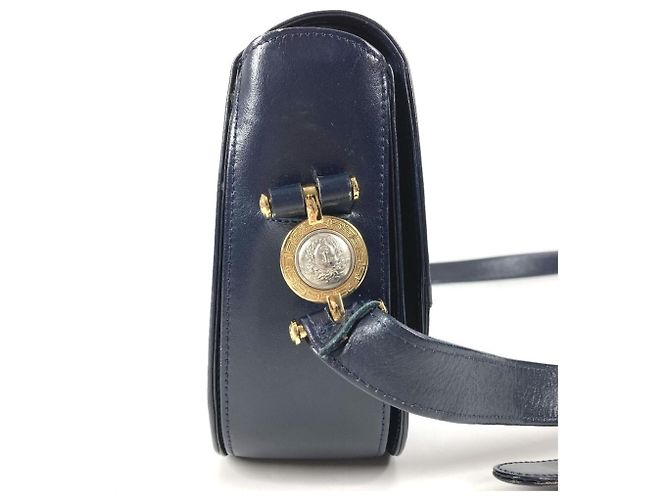 Versace Vintage Medusa Logo Schultertasche Marineblau - Ansicht 4