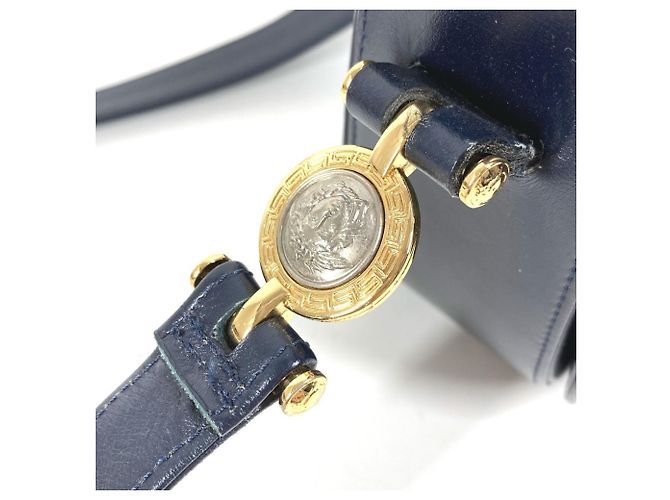 Versace Vintage Medusa Logo Schultertasche Marineblau - Ansicht 9