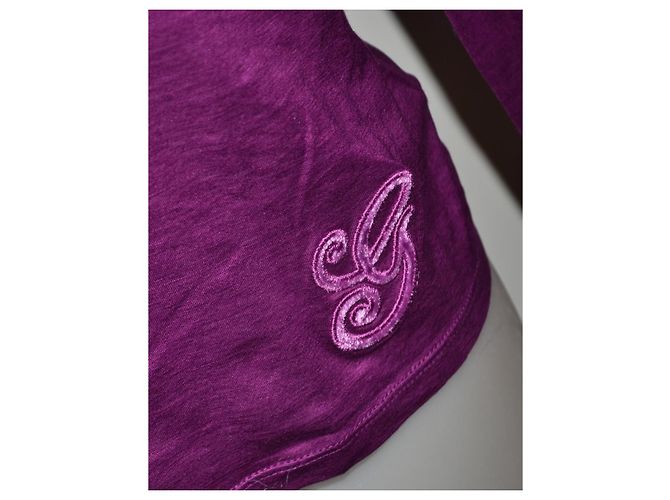Gucci Maglietta a maniche lunghe in cotone viola Porpora - vista 3