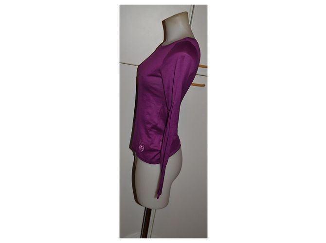 Gucci Maglietta a maniche lunghe in cotone viola Porpora - vista 4