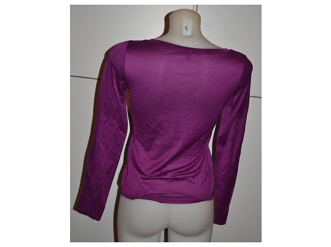 Gucci Maglietta a maniche lunghe in cotone viola Porpora - vista 5