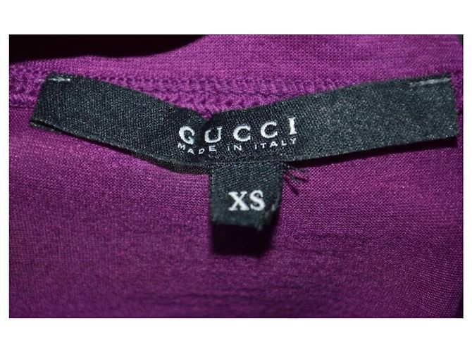 Gucci Maglietta a maniche lunghe in cotone viola Porpora - vista 7