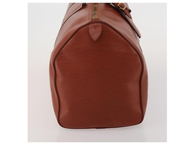 Borsa Louis Vuitton Keepall in pelle Epi 50 Marrone - vista 4