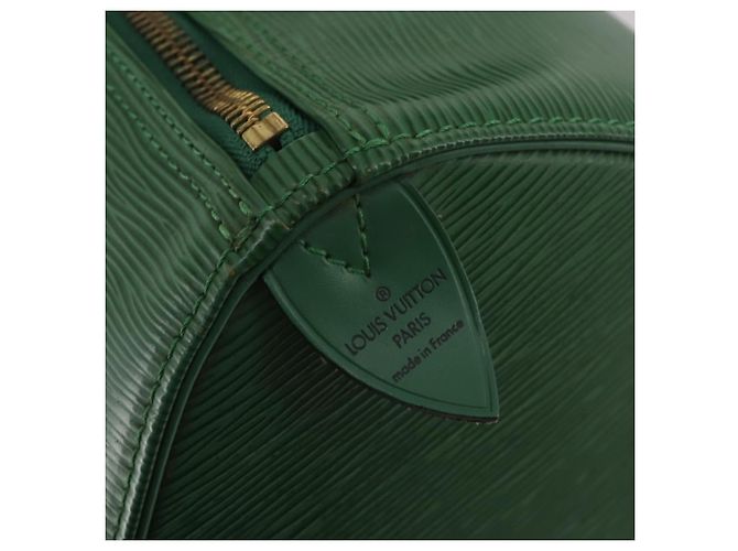 Borsa Louis Vuitton Keepall in pelle Epi 45 Verde - vista 6