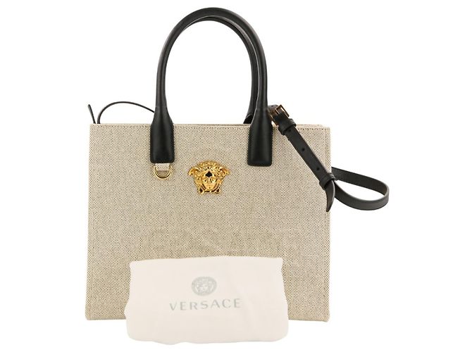 Versace La Medusa Canvas 2-Way Handtasche/Tote Bag Schwarz - Ansicht 11