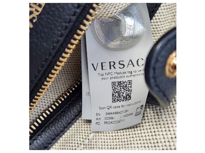 Versace La Medusa Canvas 2-Way Handtasche/Tote Bag Schwarz - Ansicht 12
