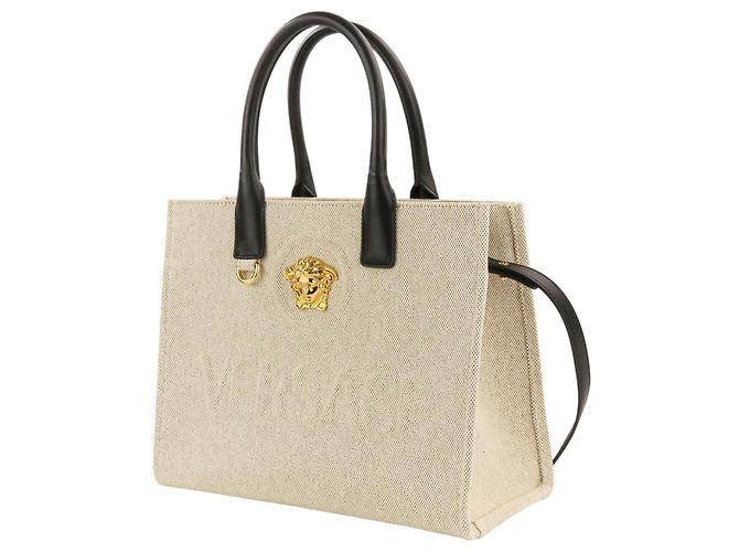 Versace La Medusa Canvas 2-Way Handtasche/Tote Bag Schwarz - Ansicht 6