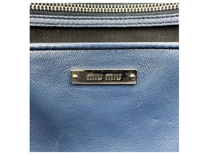 Borsa 2-Way Miu Miu Matelassé in nappa e cristalli Blu - vista 13