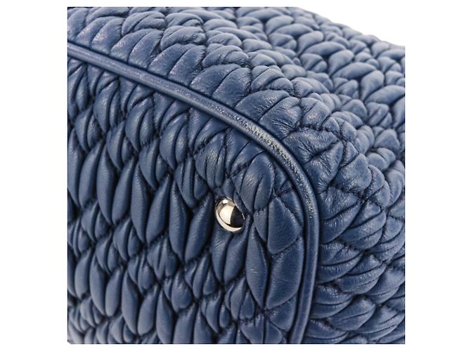 Borsa 2-Way Miu Miu Matelassé in nappa e cristalli Blu - vista 14