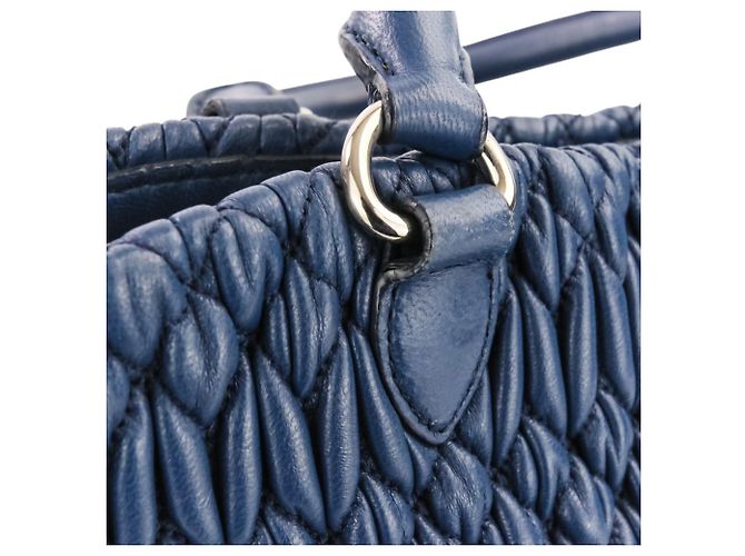 Borsa 2-Way Miu Miu Matelassé in nappa e cristalli Blu - vista 15