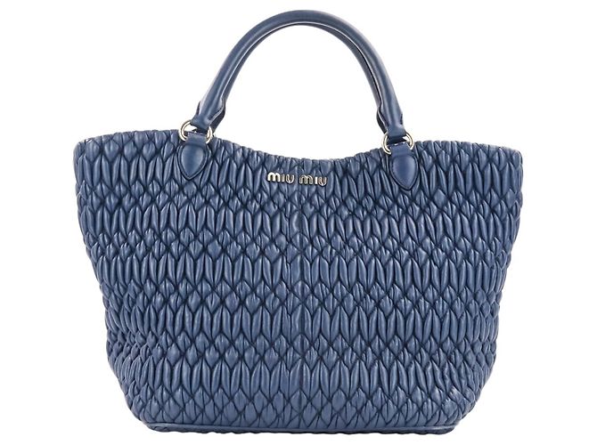 Borsa 2-Way Miu Miu Matelassé in nappa e cristalli Blu - vista 2