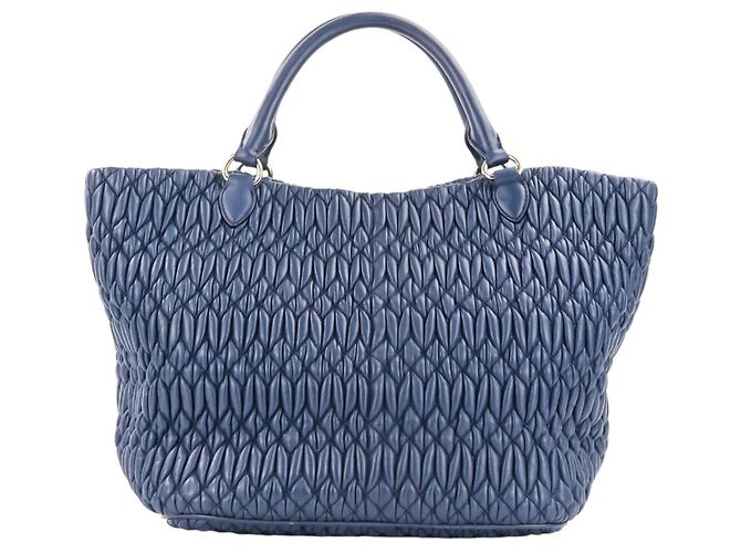 Borsa 2-Way Miu Miu Matelassé in nappa e cristalli Blu - vista 4