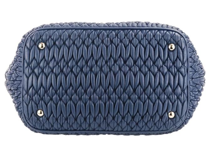 Borsa 2-Way Miu Miu Matelassé in nappa e cristalli Blu - vista 5