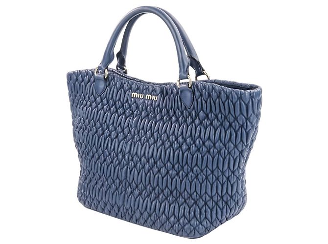 Borsa 2-Way Miu Miu Matelassé in nappa e cristalli Blu - vista 6