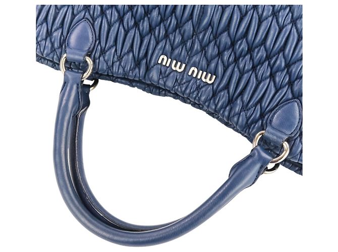 Borsa 2-Way Miu Miu Matelassé in nappa e cristalli Blu - vista 8