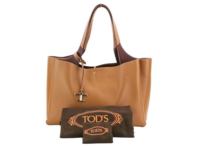 Borsa Shopping T-Timeless in pelle Tod's Marrone - vista 11