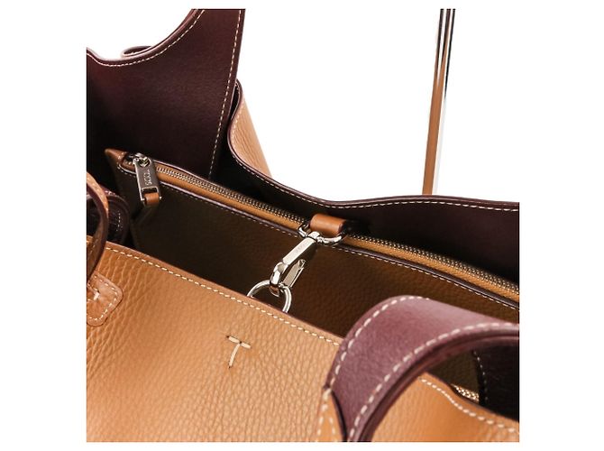 Borsa Shopping T-Timeless in pelle Tod's Marrone - vista 7