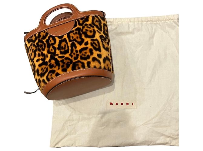 Bolso Marni Tropicalia con estampado de leopardo Castaño - vista 13